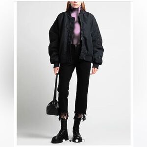 3X1 NYC Crop Fringe  Straight Jeans in Mamba Black 28